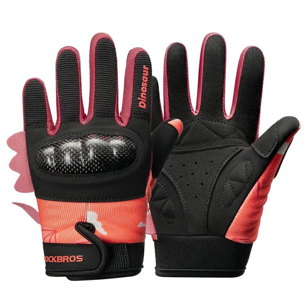 ROCKBROS Guantes de bicicleta para niños de dedo completo con protección Hard Shell