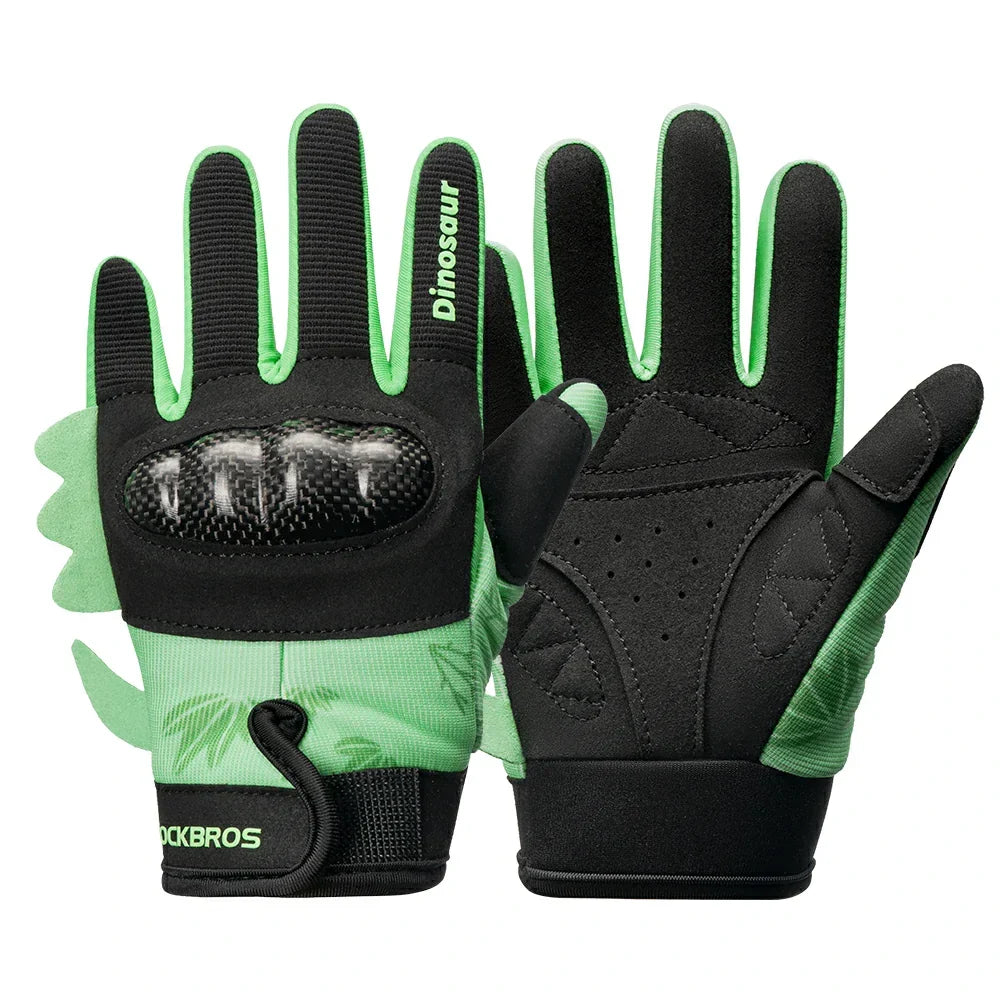 ROCKBROS Guantes de bicicleta para niños de dedo completo con protección Hard Shell
