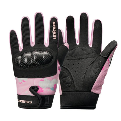 ROCKBROS Guantes de bicicleta para niños de dedo completo con protección Hard Shell