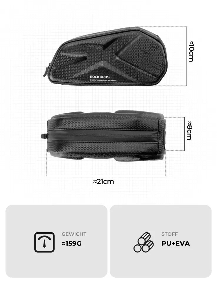 ROCKBROS 1.4L bolsa de cuadro bolsa de bicicleta para cuadros de bicicleta impermeable hasta 6,8 pulgadas