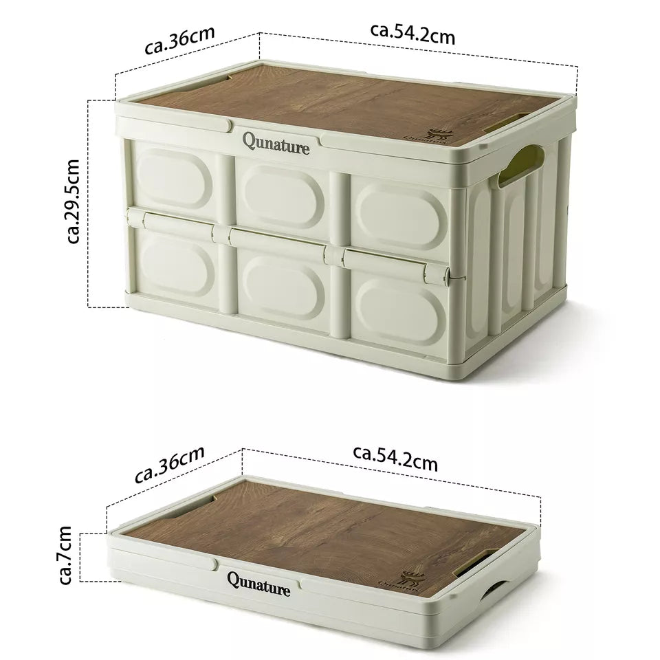 Qunature Caja de Camping Organizador Plegable Caja de Camping Caja de Almacenamiento 26/55/60L