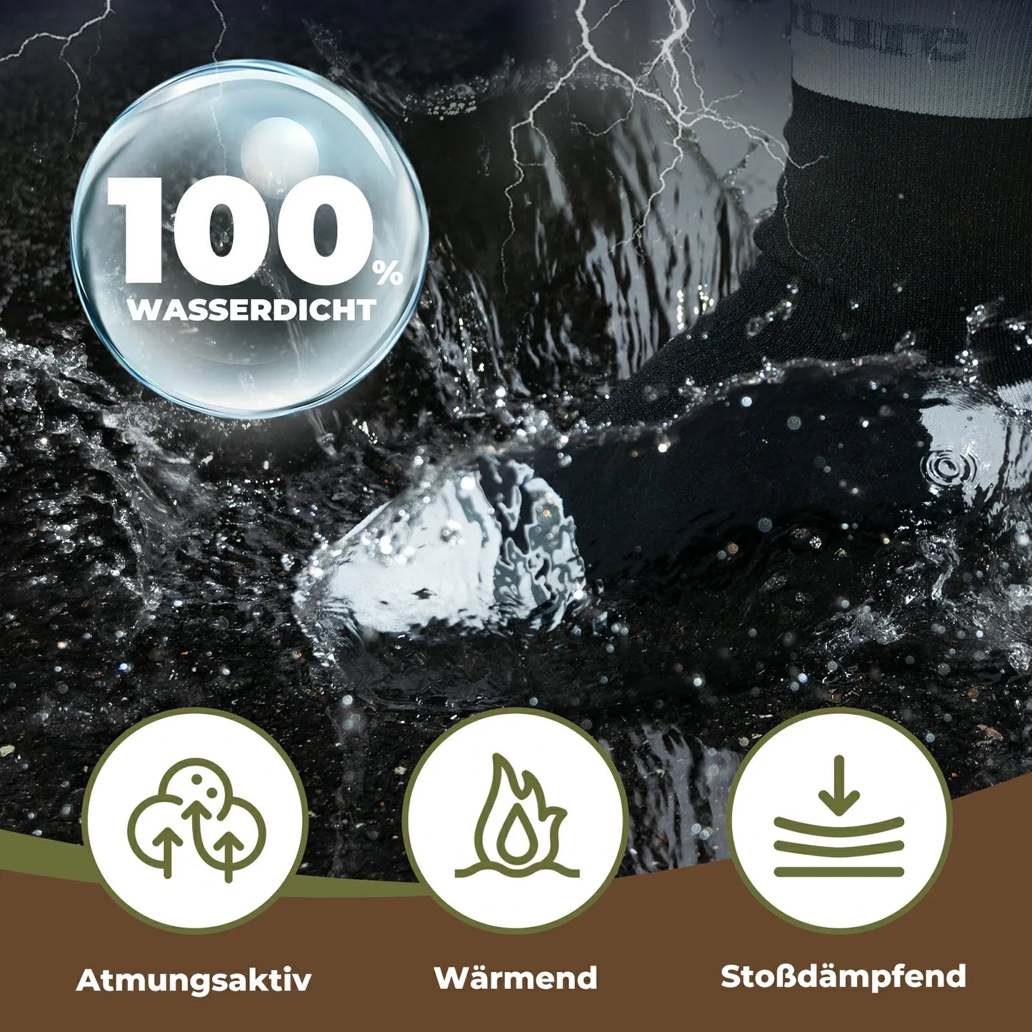 Calcetines de ciclismo impermeables, transpirables, unisex, Quantature