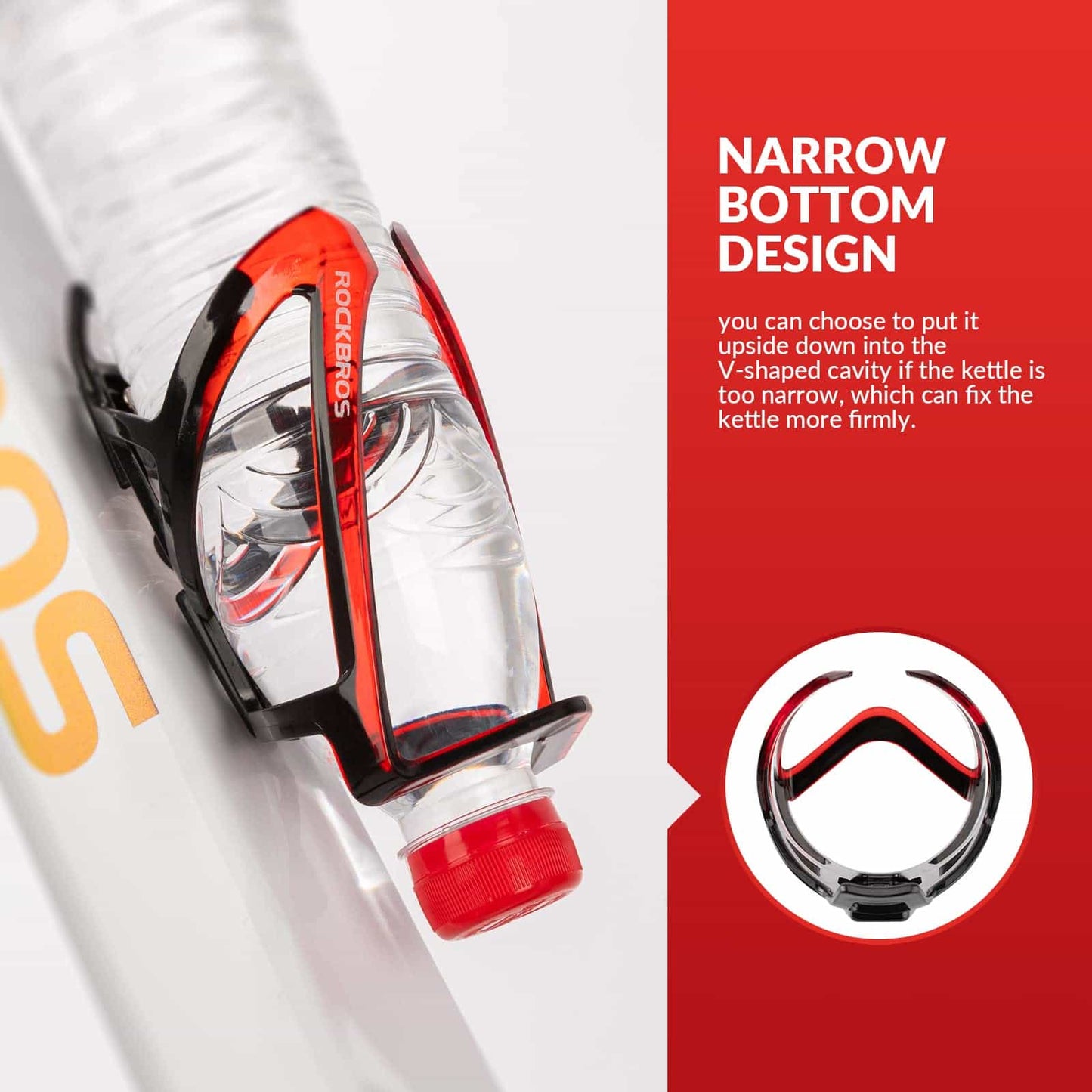 Portabidón ligero para bicicleta de PC de 35 g ROCKBROS