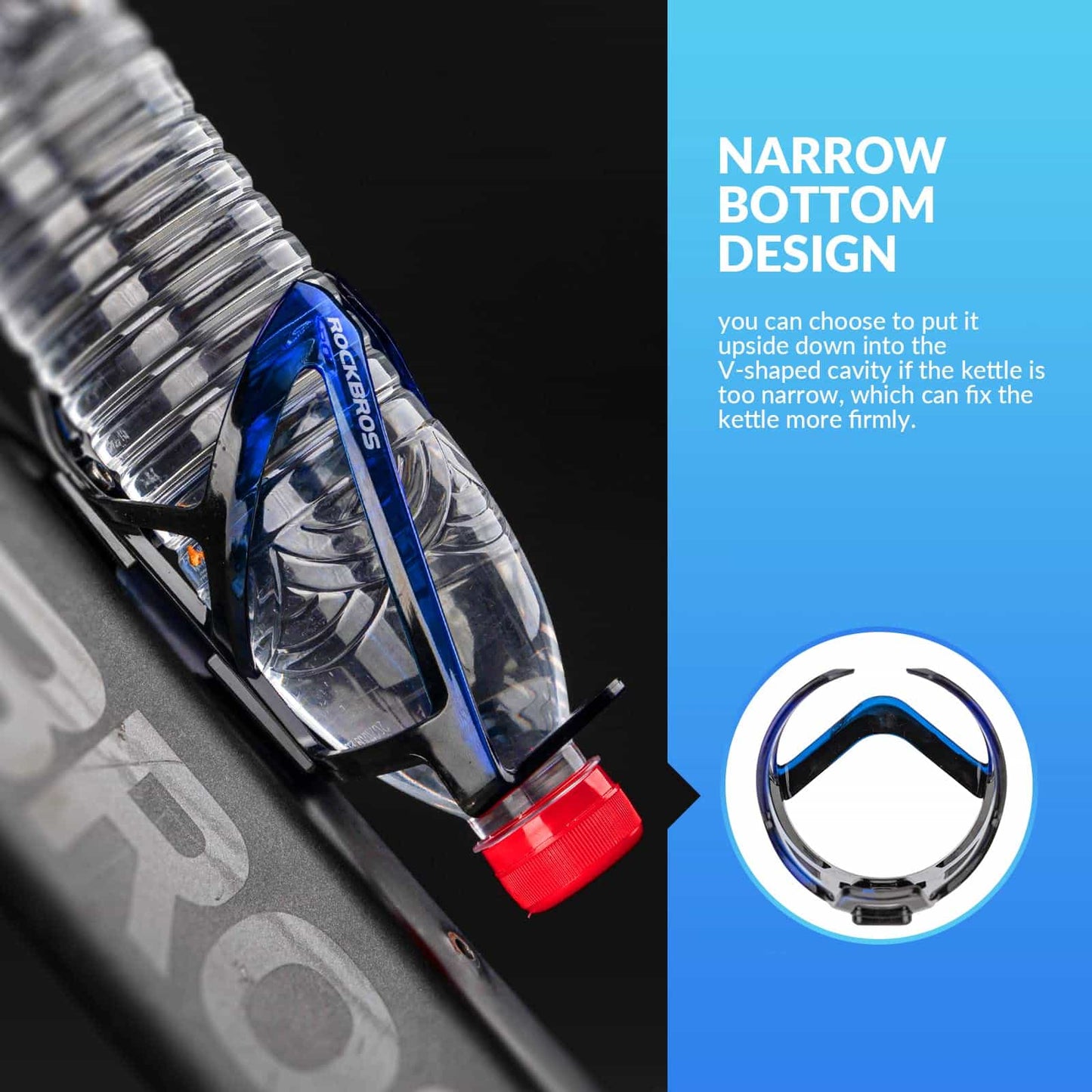 Portabidón ligero para bicicleta de PC de 35 g ROCKBROS