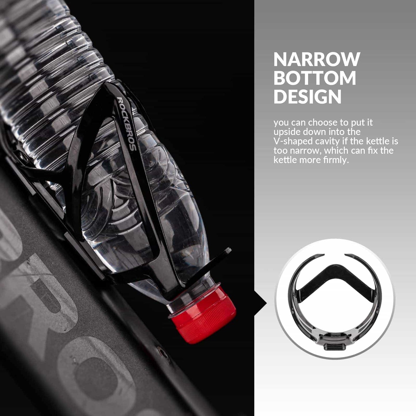 Portabidón ligero para bicicleta de PC de 35 g ROCKBROS