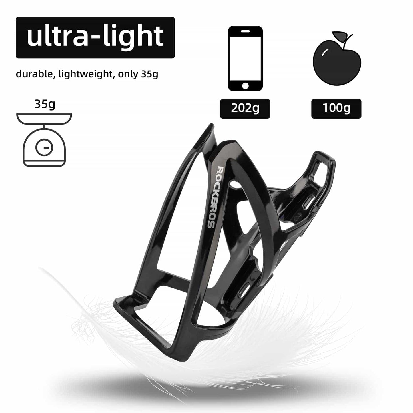 Portabidón ligero para bicicleta de PC de 35 g ROCKBROS
