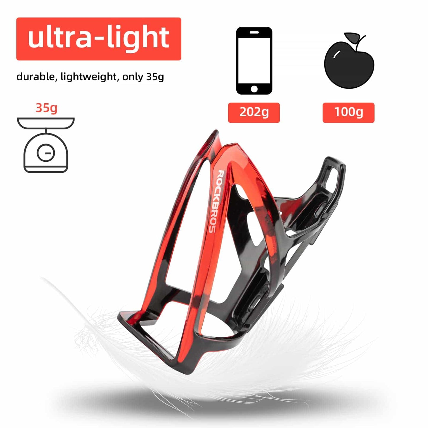 Portabidón ligero para bicicleta de PC de 35 g ROCKBROS