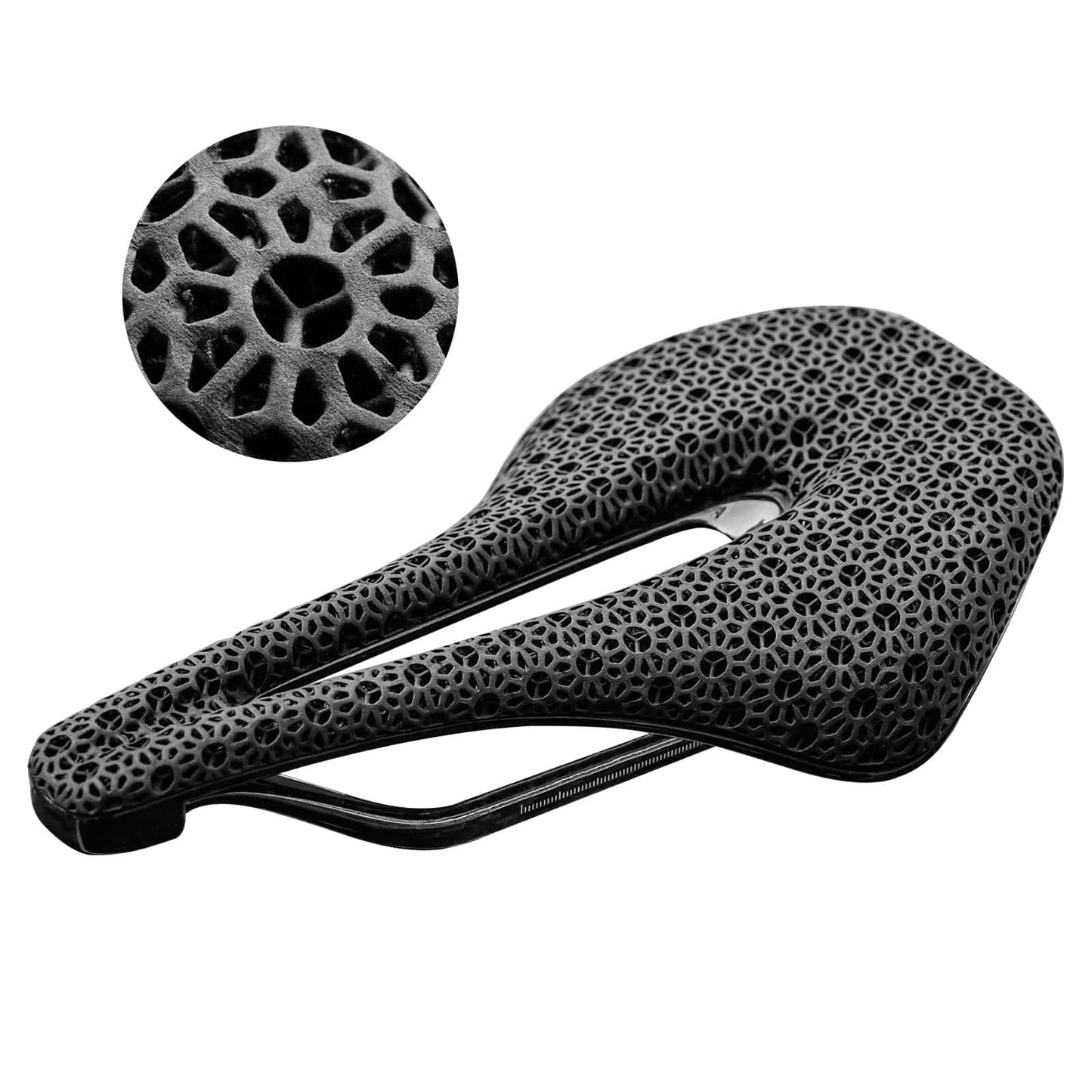 Sillín de bicicleta de carretera de carbono impreso en 3D, ultraligero, amortiguador, ergonómico, ROCKBROS