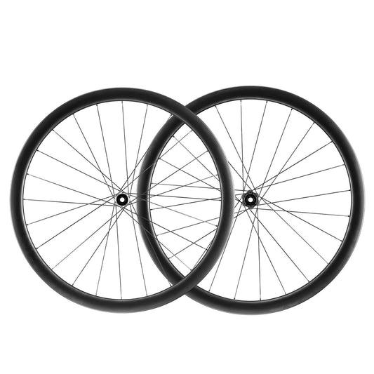 Juego de ruedas de carbono 700C de 38 mm con freno de disco y eje pasante para bicicleta de carretera ROCKBROS