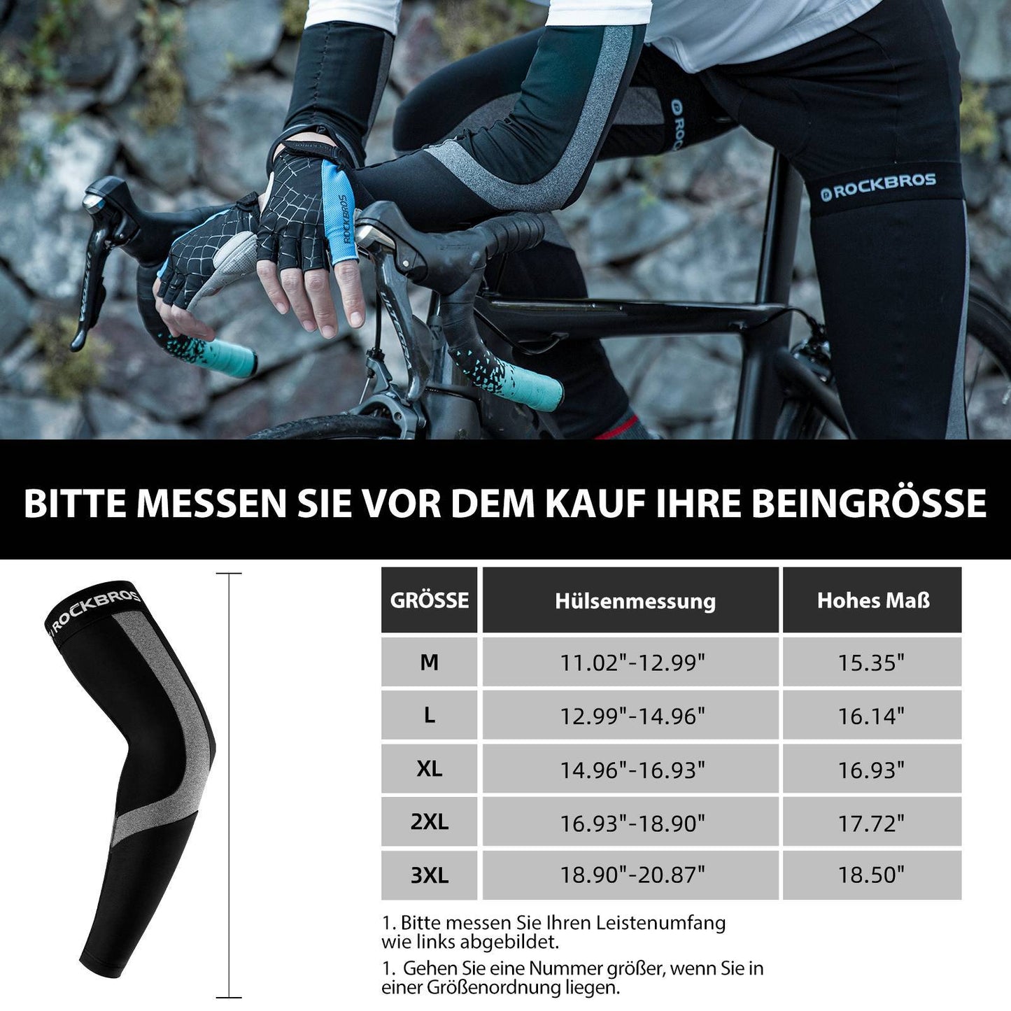 Calentadores de brazos de invierno para ciclismo, senderismo, running y actividades al aire libre - ROCKBROS