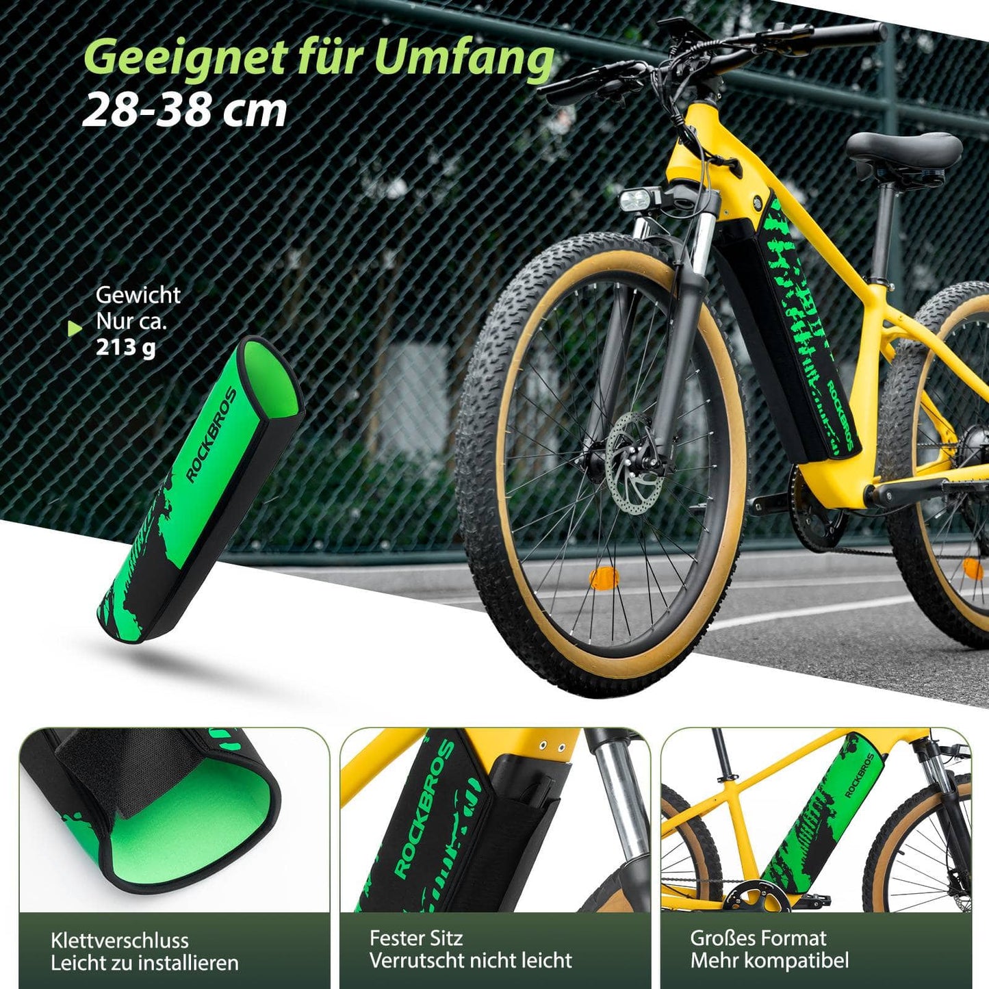 Protección de pintura para batería de bicicleta eléctrica integrada en el cuadro, protección contra el frío, ROCKBROS