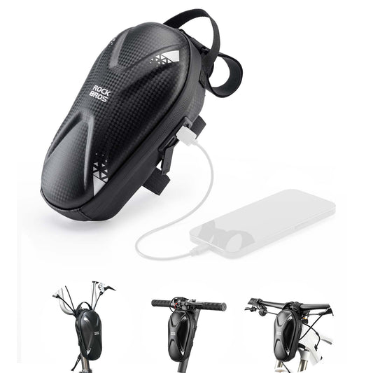 Bolsa para manillar de patinete eléctrico, bolsa frontal impermeable con puertos USB, ROCKBROS