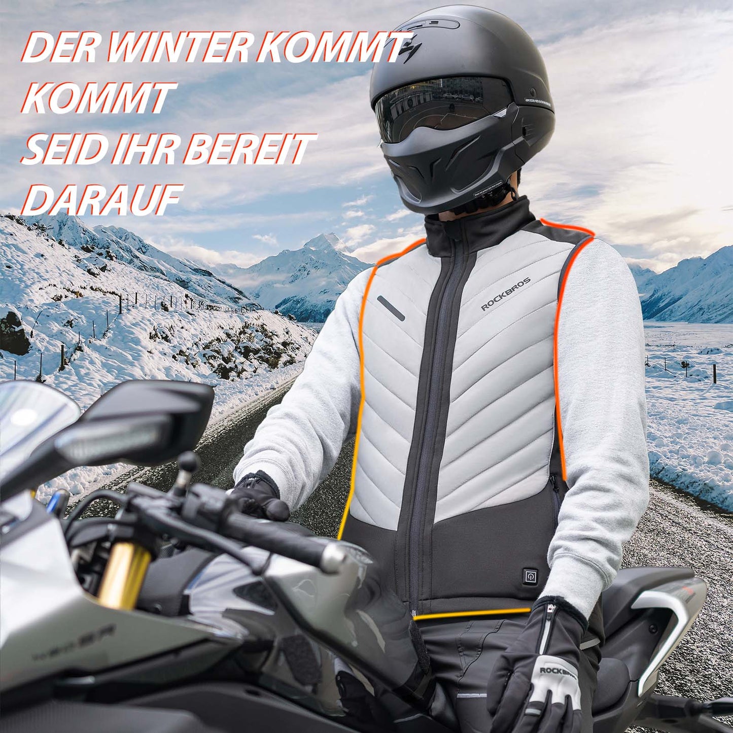Chaleco calefactable eléctrico ROCKBROS con 3 ajustes de temperatura para hombre y mujer