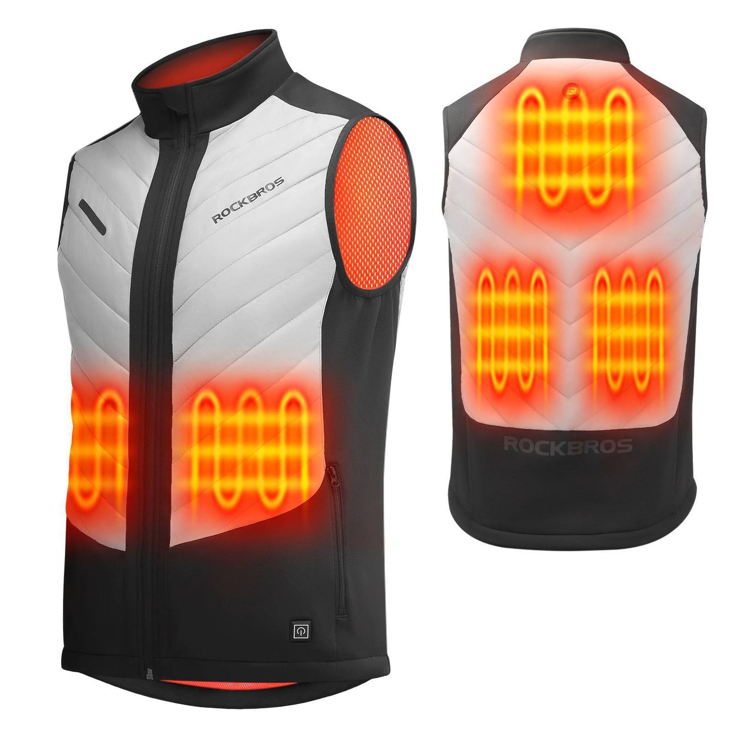 Chaleco calefactable eléctrico ROCKBROS con 3 ajustes de temperatura para hombre y mujer