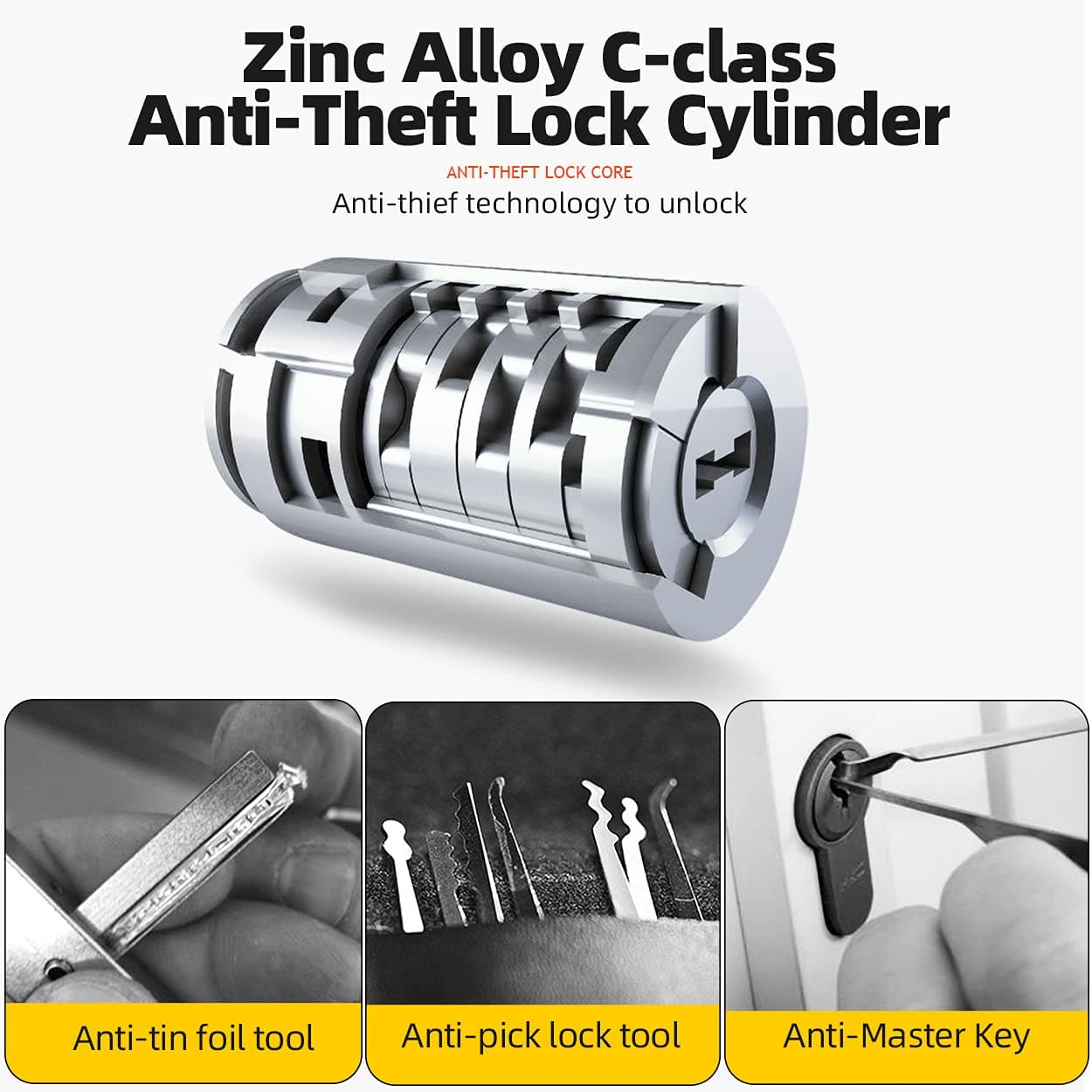 Candado en U de aleación ROCKBROS para bicicletas y motocicletas