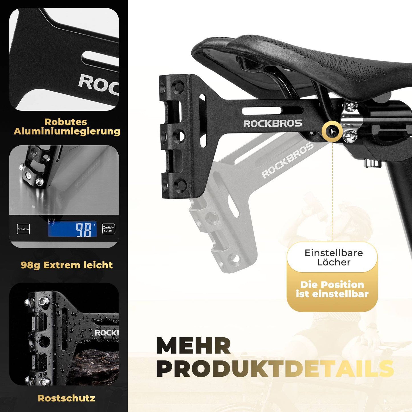Adaptador de portabotellas para bicicleta de aluminio con montaje ajustable ROCKBROS