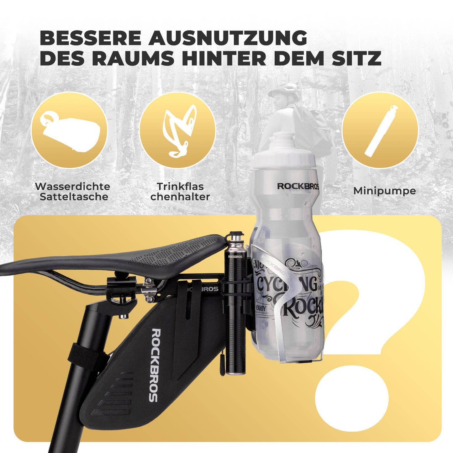 Adaptador de portabotellas para bicicleta de aluminio con montaje ajustable ROCKBROS