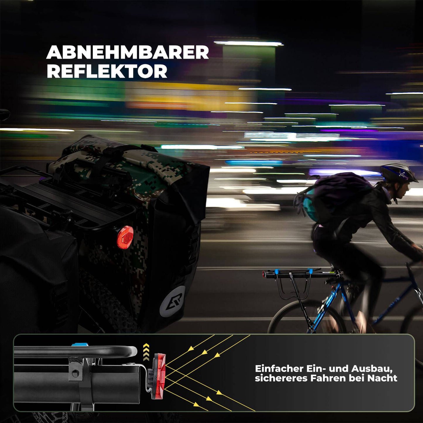 Portaequipajes para bicicletas con reflector y cierre rápido, 24-29 pulgadas, ROCKBROS