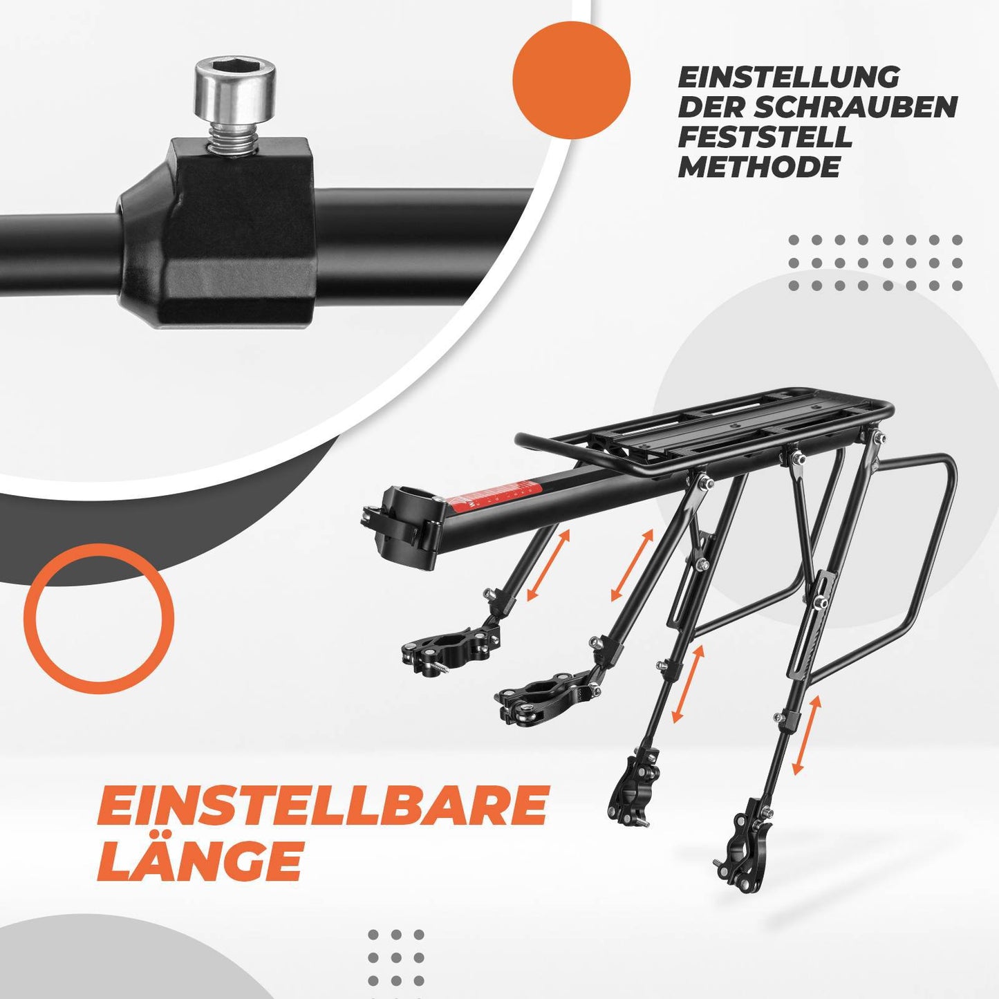 Portaequipajes de bicicleta ajustable con cierre rápido y reflector, ROCKBROS