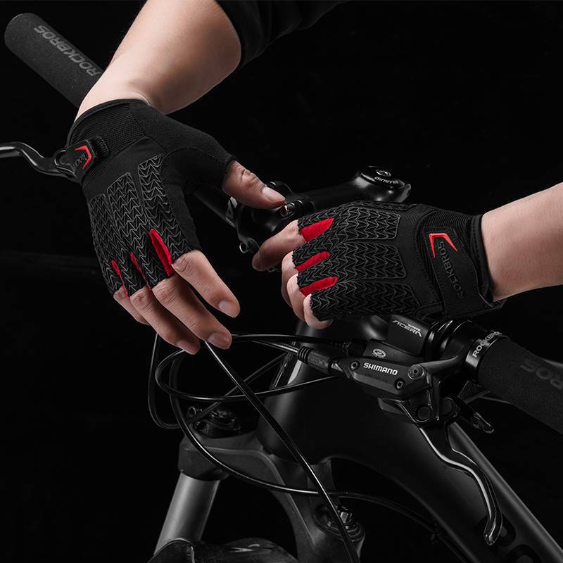 Guantes de ciclismo para mujer y hombre, guantes de ciclismo de medio dedo ROCKBROS