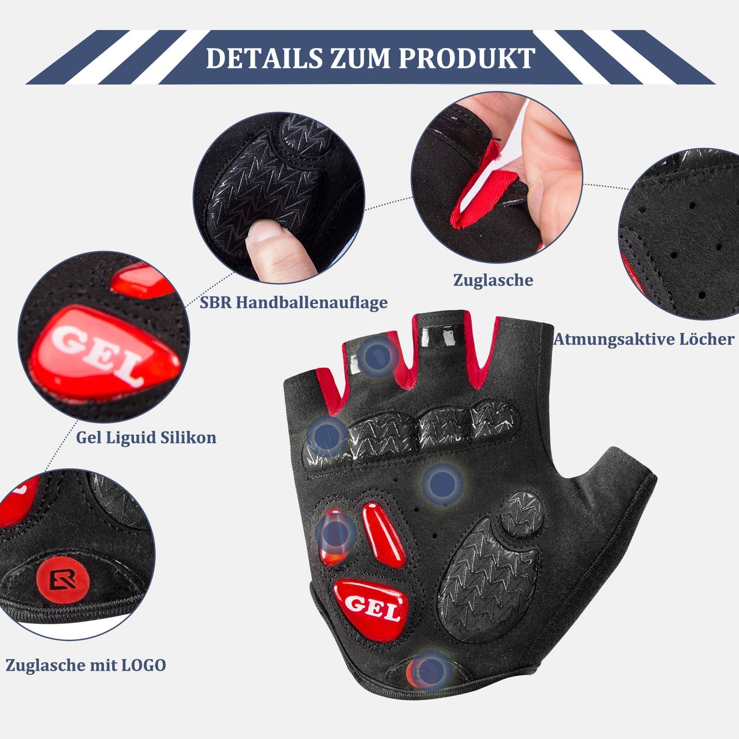 Guantes de ciclismo para mujer y hombre, guantes de ciclismo de medio dedo ROCKBROS