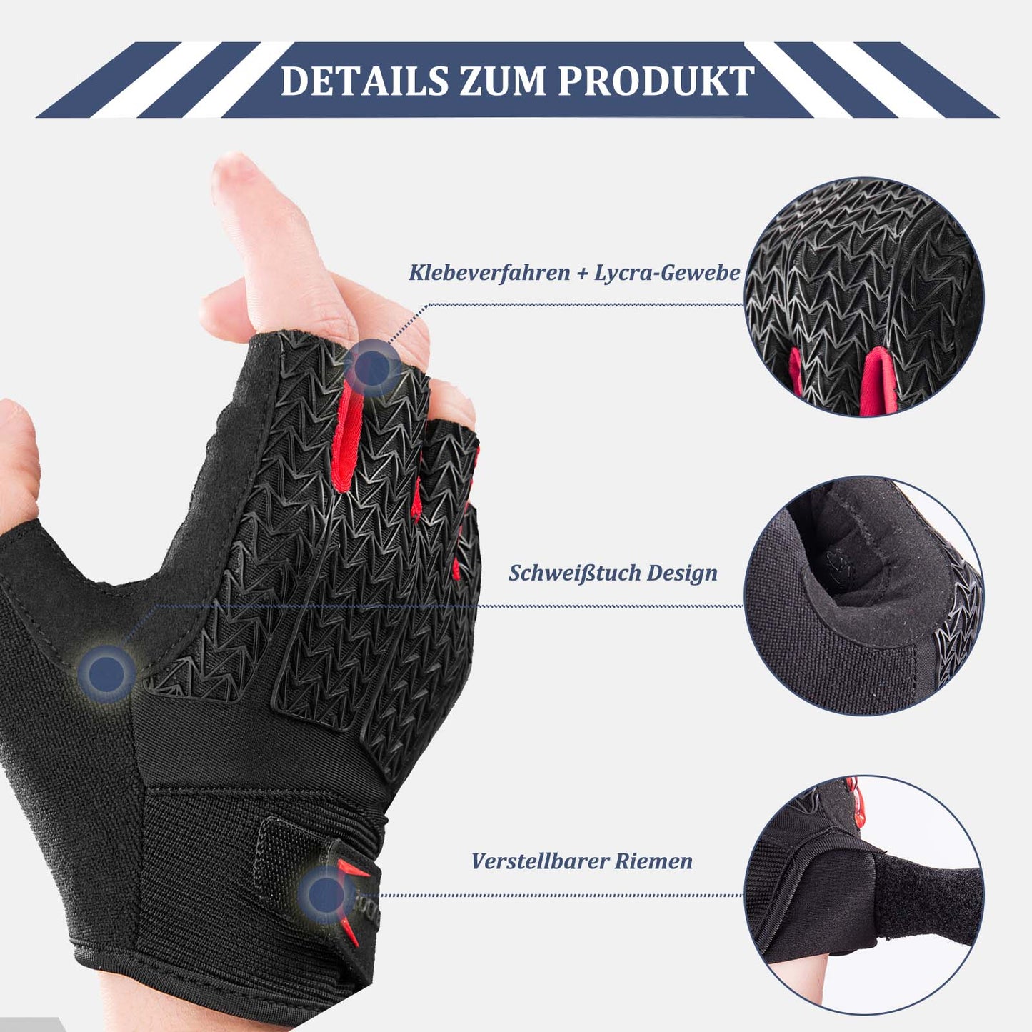 Guantes de ciclismo para mujer y hombre, guantes de ciclismo de medio dedo ROCKBROS