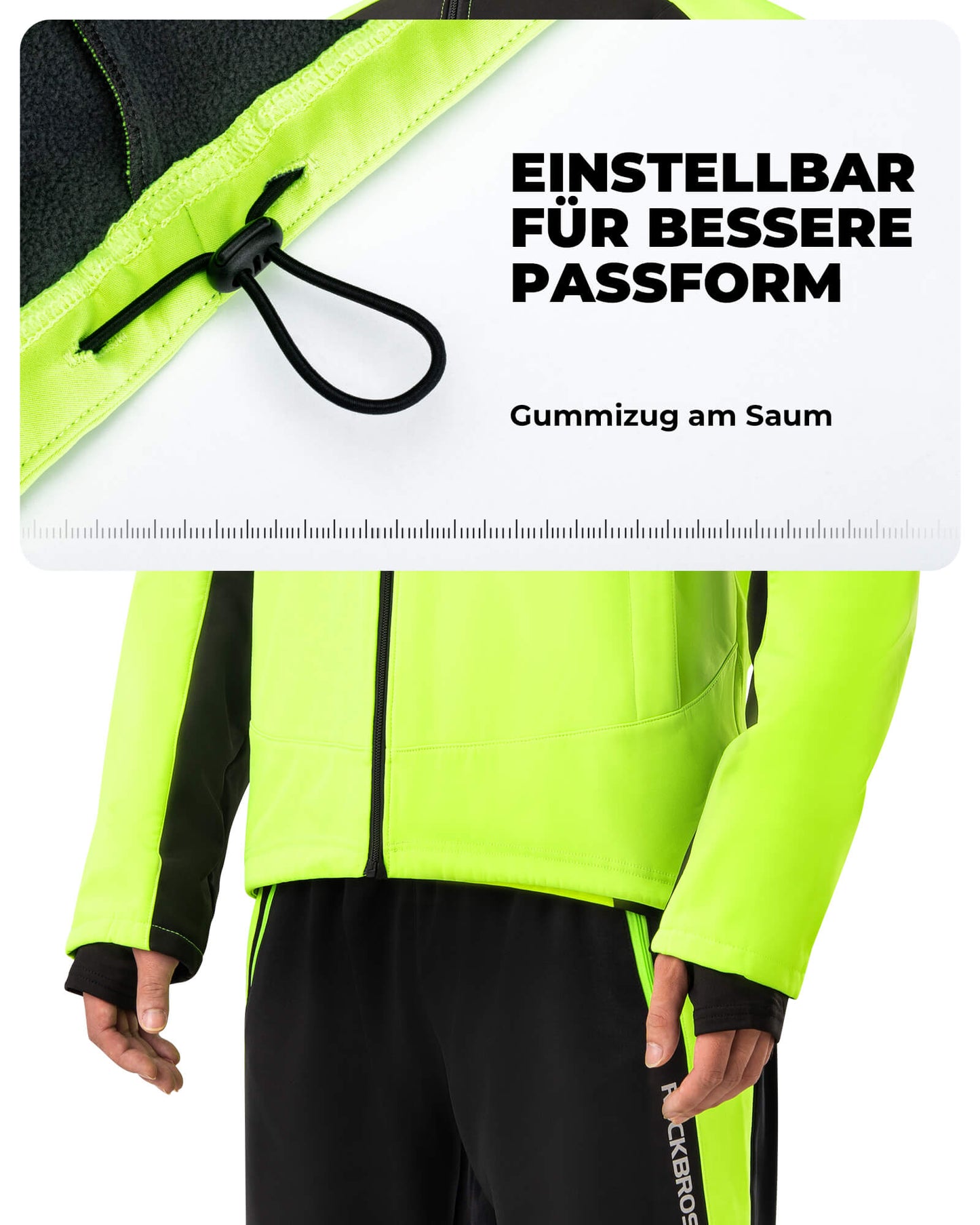 Chaqueta y pantalones de ciclismo Traje de ciclismo de invierno Verde brillante ROCKBROS