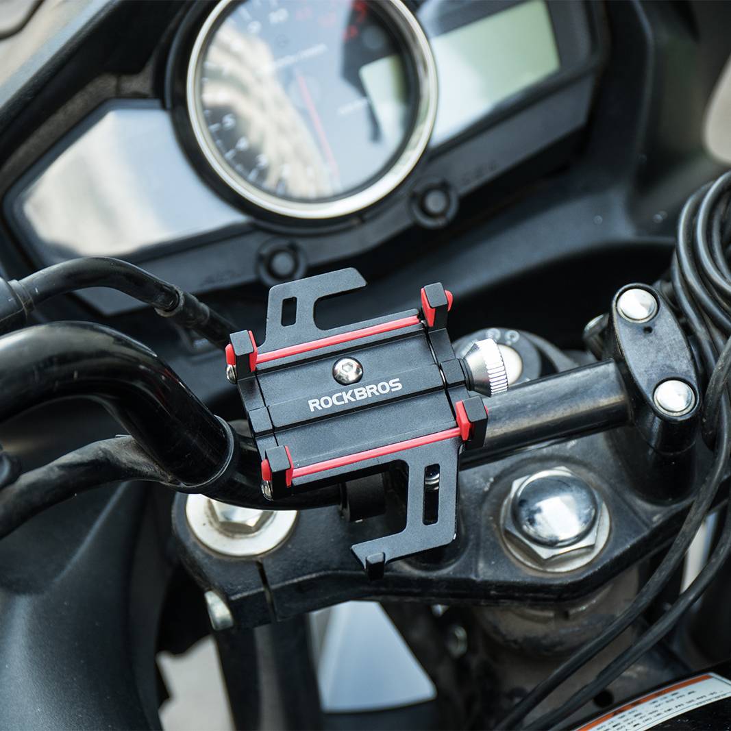 Soporte para teléfono para bicicleta o motocicleta con clip giratorio de 360° ROCKBROS