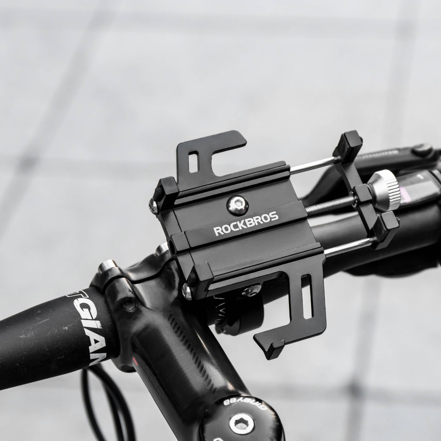 Soporte para teléfono para bicicleta o motocicleta con clip giratorio de 360° ROCKBROS