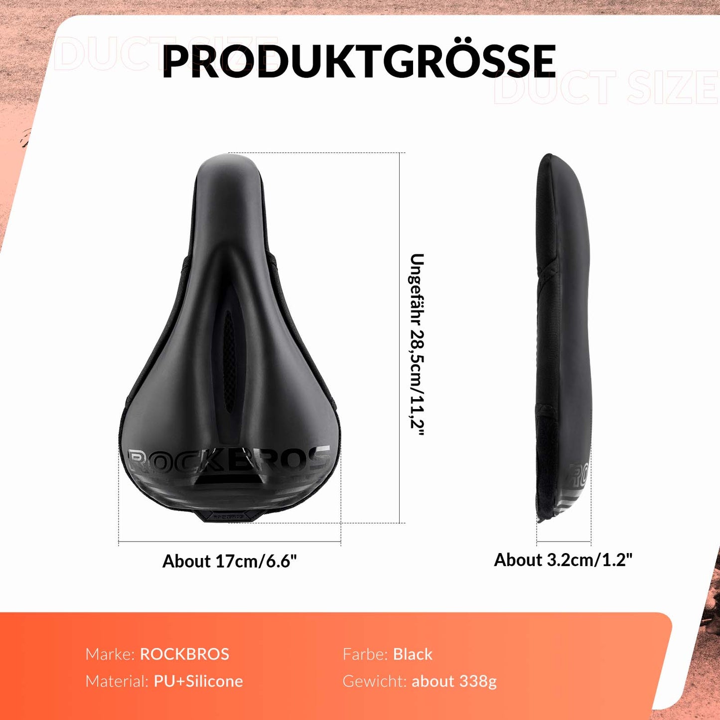 Funda para sillín de bicicleta con acolchado de gel suave ROCKBROS