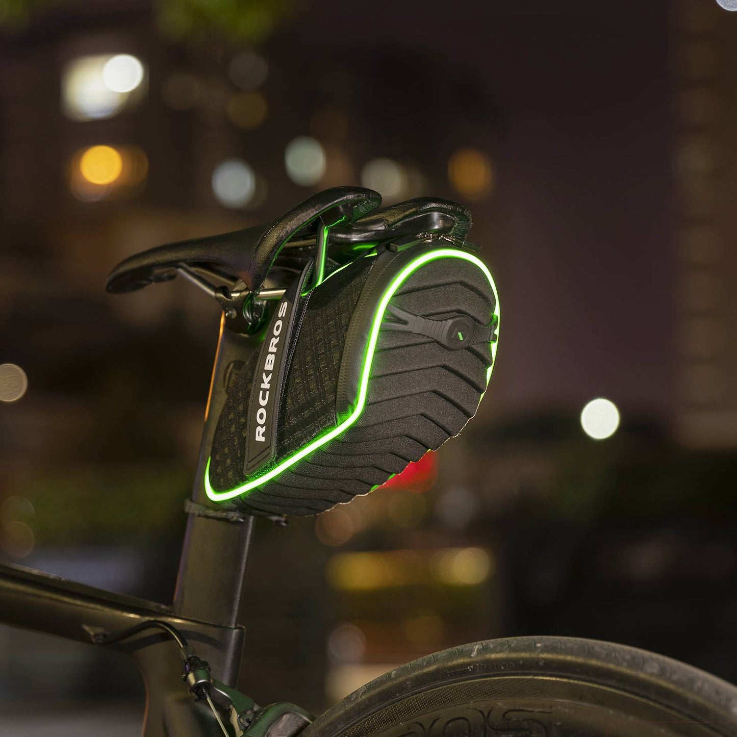 Bolsa para herramientas de alforjas de bicicleta con bandas reflectantes 1L ROCKBROS