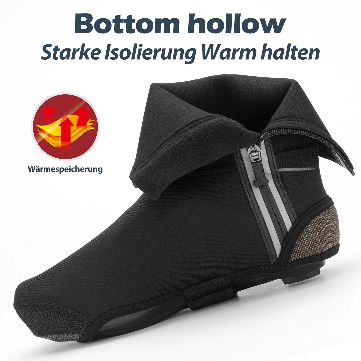 Cubrezapatillas de ciclismo de invierno, cubrezapatillas cálidos para ciclismo, negro, ROCKBROS