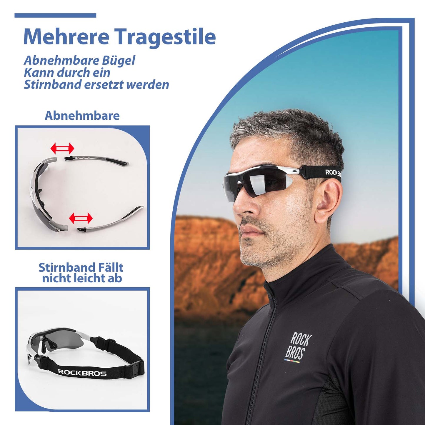 Gafas de ciclismo polarizadas, gafas de sol, protección UV400, ROCKBROS