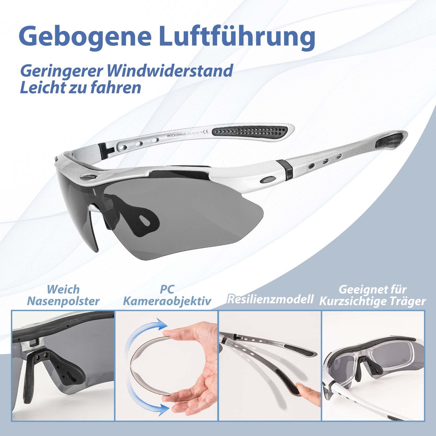 Gafas de ciclismo polarizadas, gafas de sol, protección UV400, ROCKBROS