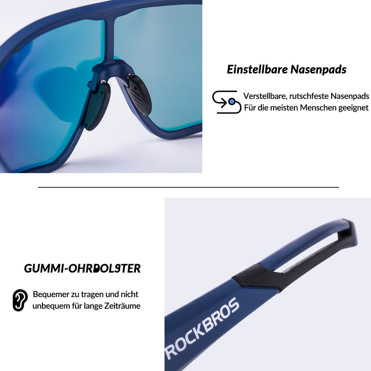 ROCKBROS Gafas de sol deportivas polarizadas para ciclistas (protección UV)