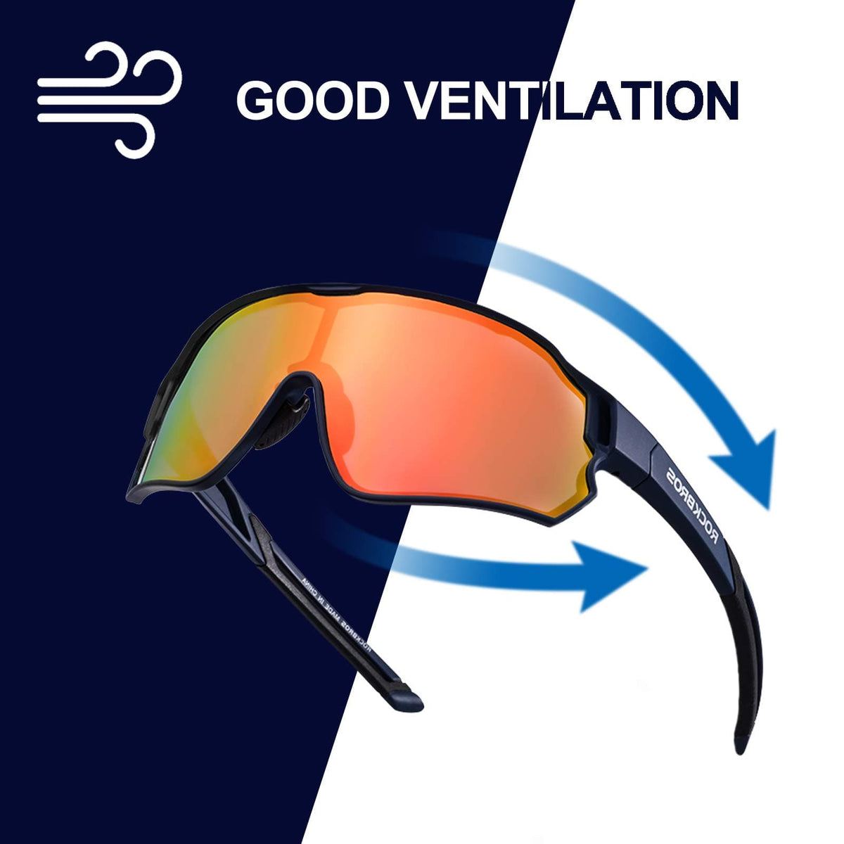 ROCKBROS Gafas de sol deportivas polarizadas para ciclistas (protección UV)