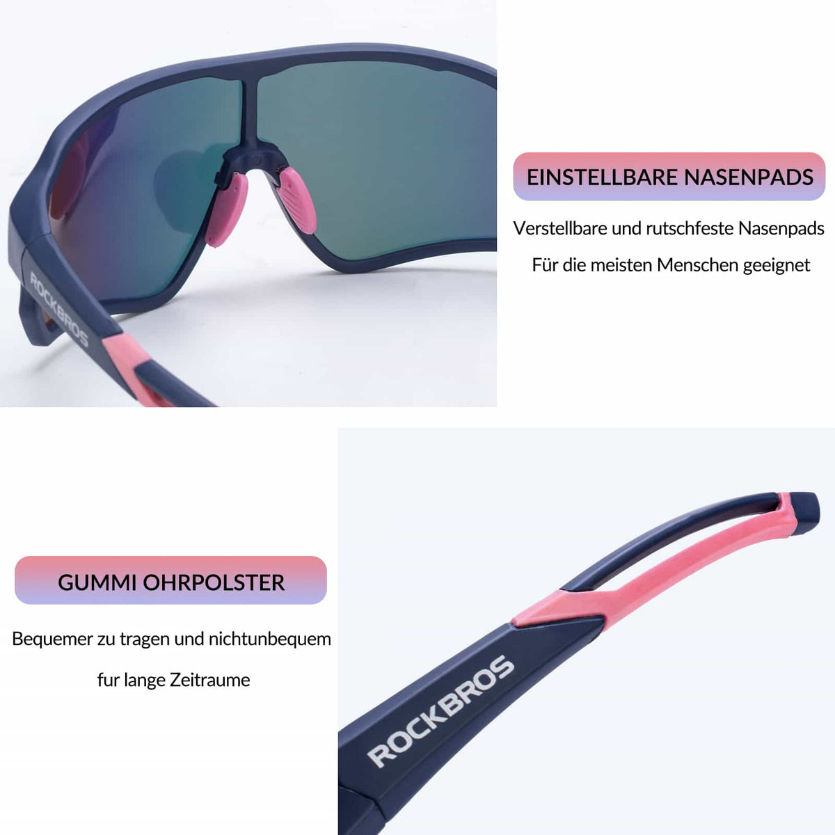 ROCKBROS Gafas de sol deportivas polarizadas para ciclistas (protección UV)