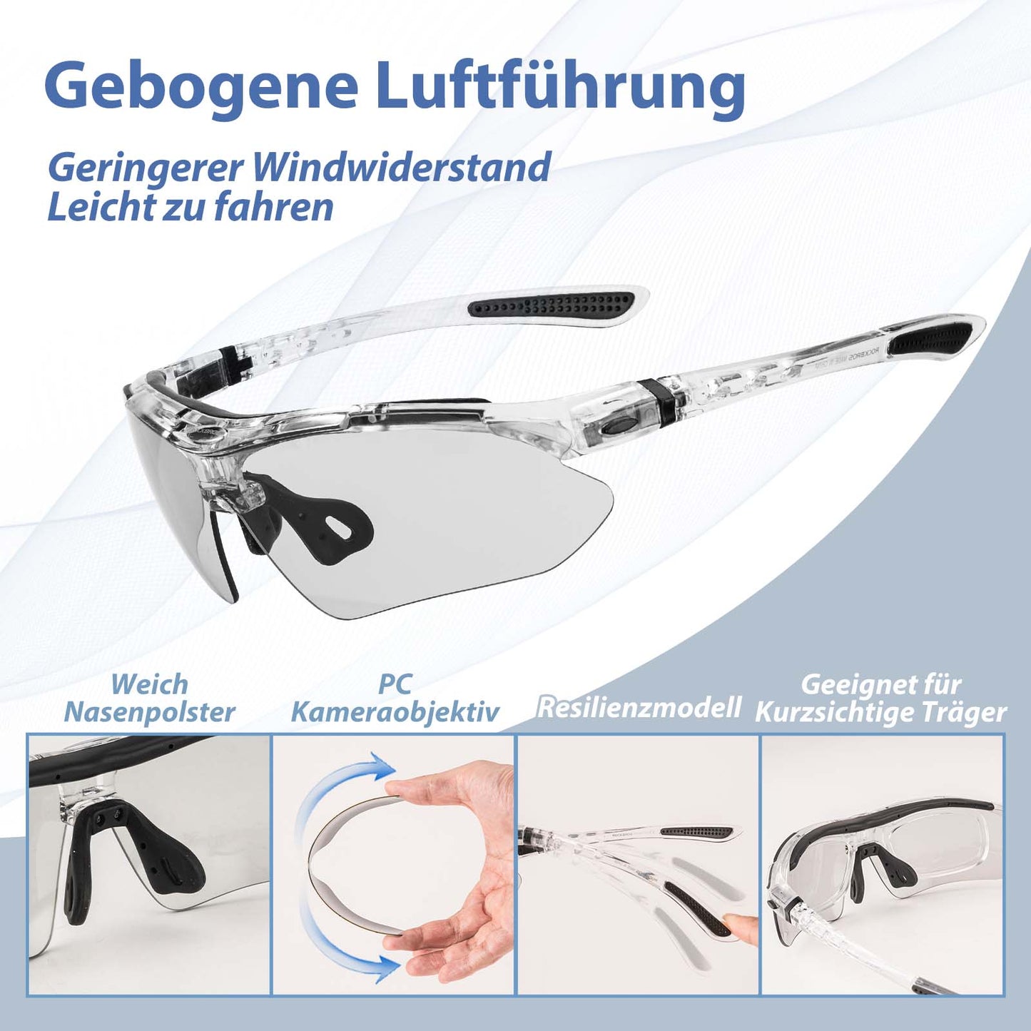 Gafas de ciclismo, gafas fotocromáticas, gafas de sol, protección UV 400, ROCKBROS
