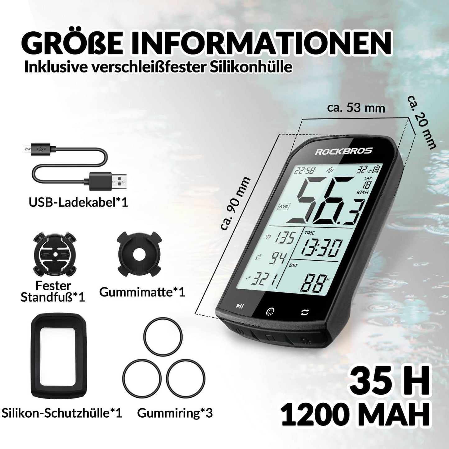 Ciclocomputador inalámbrico GPS resistente al agua con velocímetro y odómetro ROCKBROS