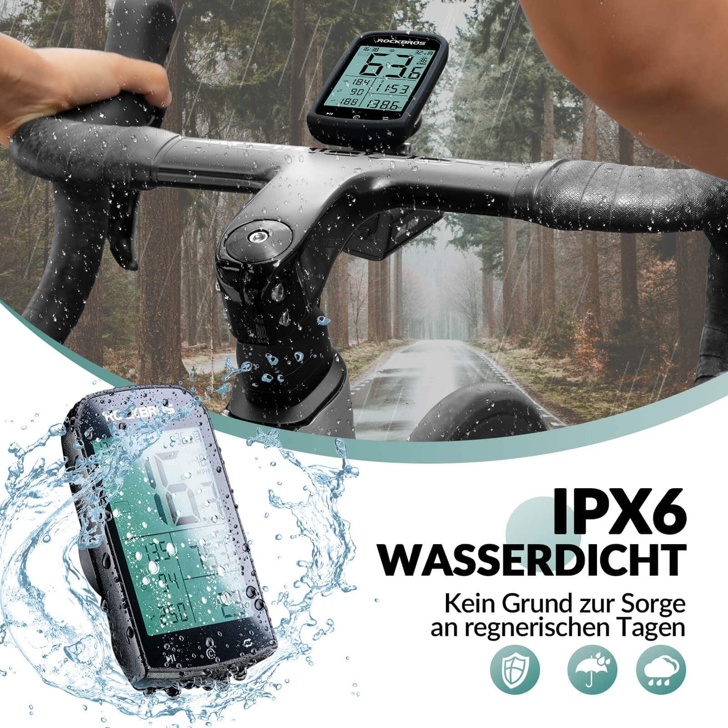 Ciclocomputador inalámbrico GPS resistente al agua con velocímetro y odómetro ROCKBROS