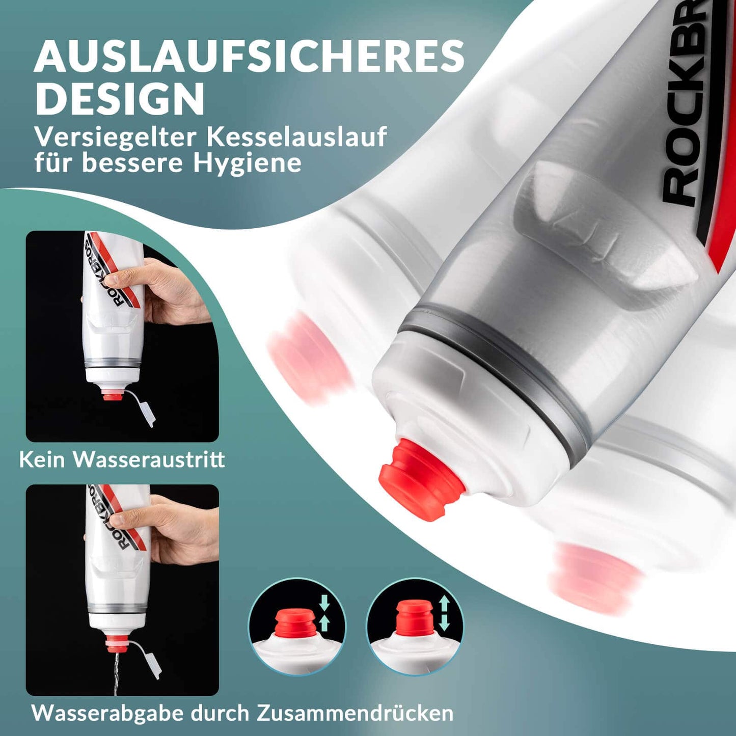 Botella de ciclismo de 620 ml, botella deportiva con función de enfriamiento de 5 horas, ROCKBROS