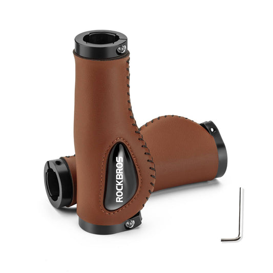 Puños de cuero para manillar de bicicleta de 22,2 mm de diámetro, ROCKBROS