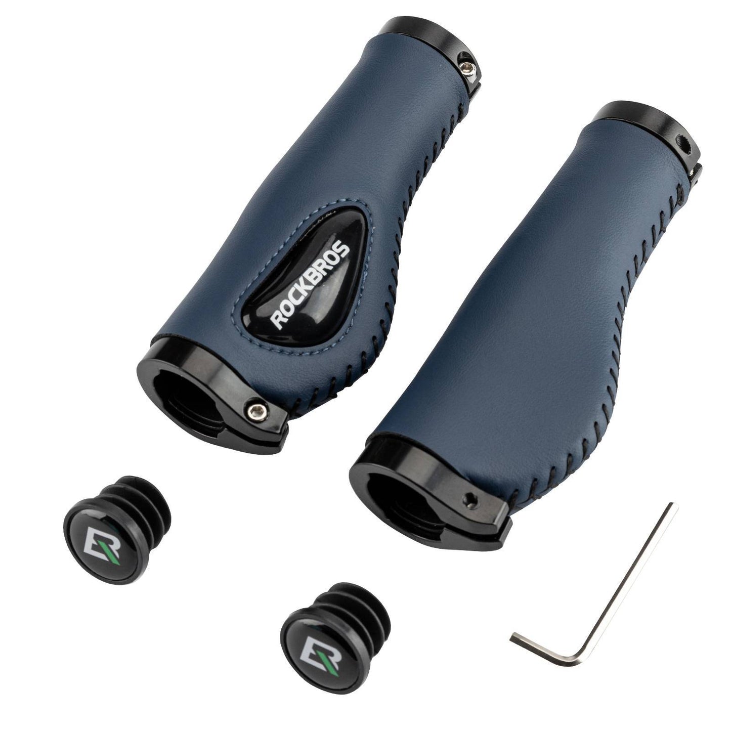 Puños de cuero para manillar de bicicleta de 22,2 mm de diámetro, ROCKBROS