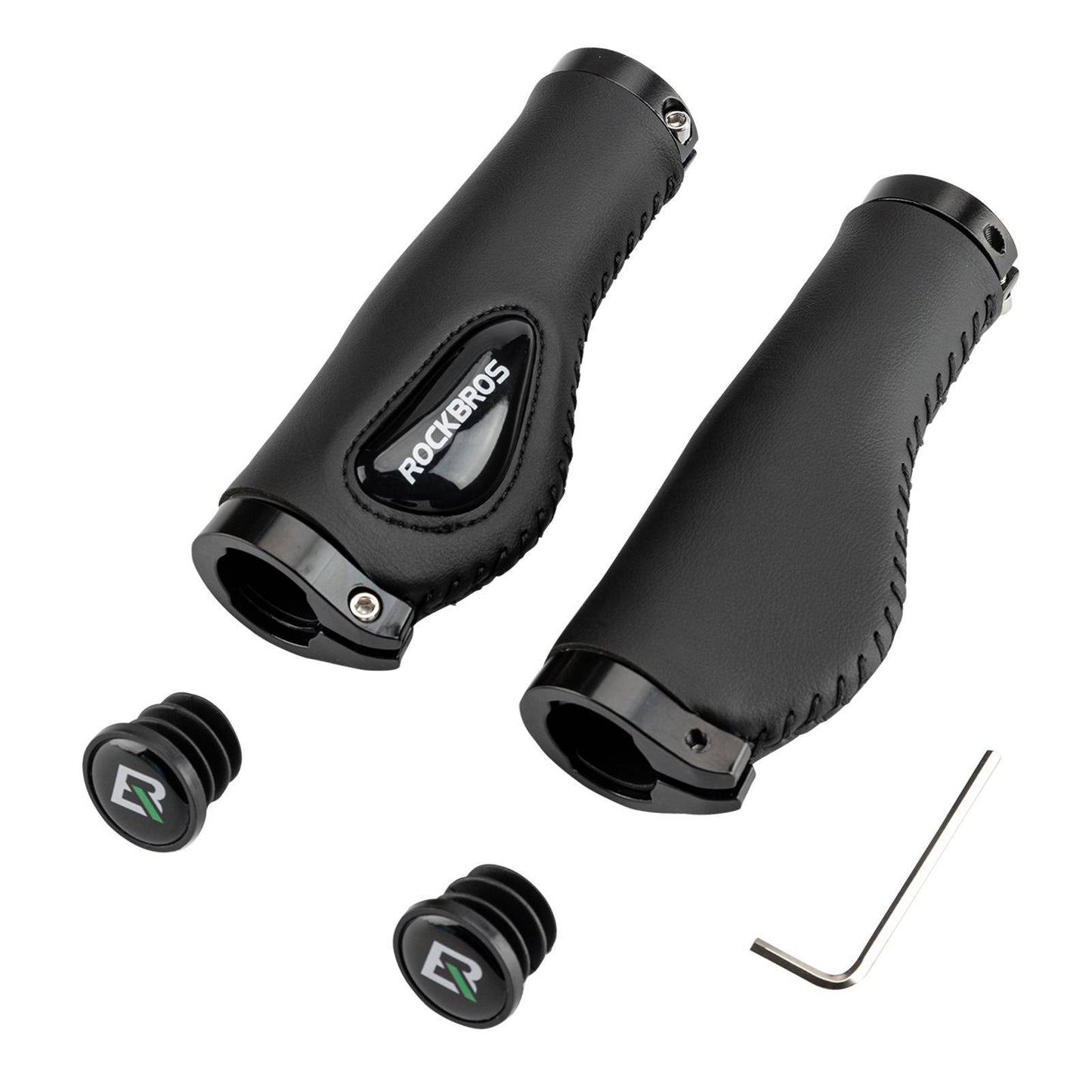 Puños de cuero para manillar de bicicleta de 22,2 mm de diámetro, ROCKBROS