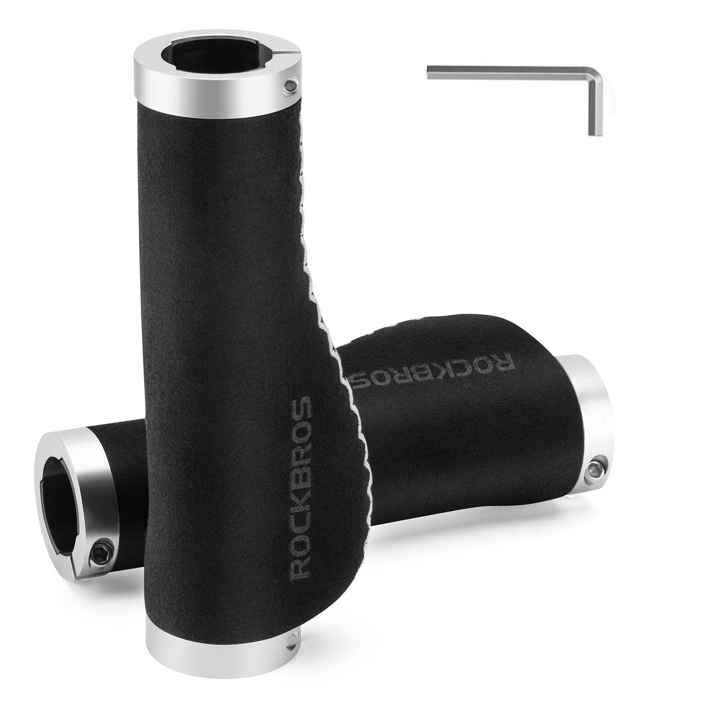 Puños de cuero para manillar de bicicleta de 22,2 mm de diámetro, ROCKBROS