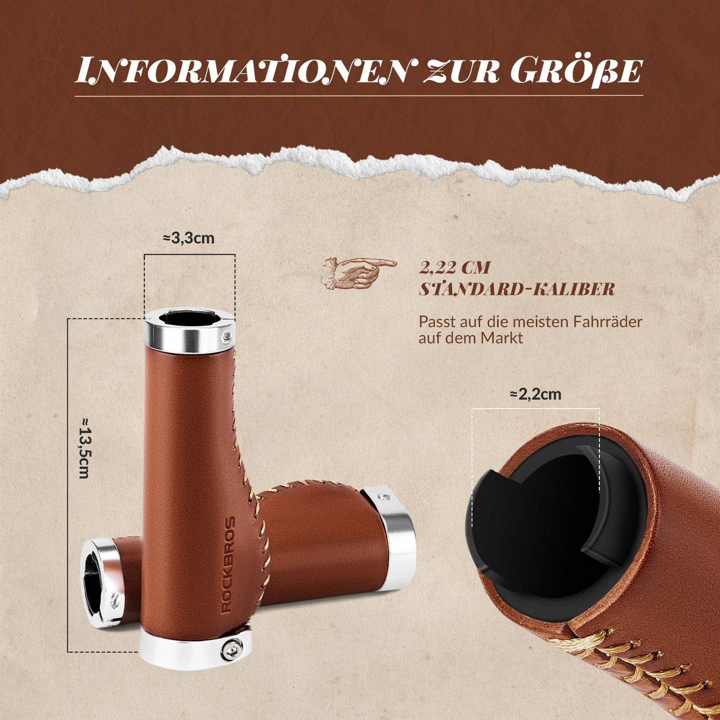 Puños de manillar MTB retro, diseño ergonómico, ROCKBROS