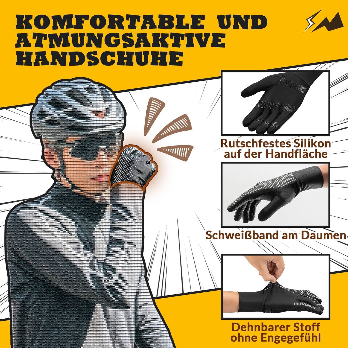 Guantes de ciclismo Pantalla táctil Guantes de ciclismo A prueba de viento ROCKBROS