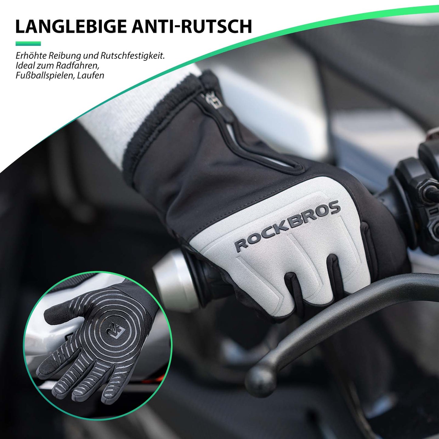 Guantes de ciclismo con pantalla táctil, cálidos guantes de invierno S-XL ROCKBROS