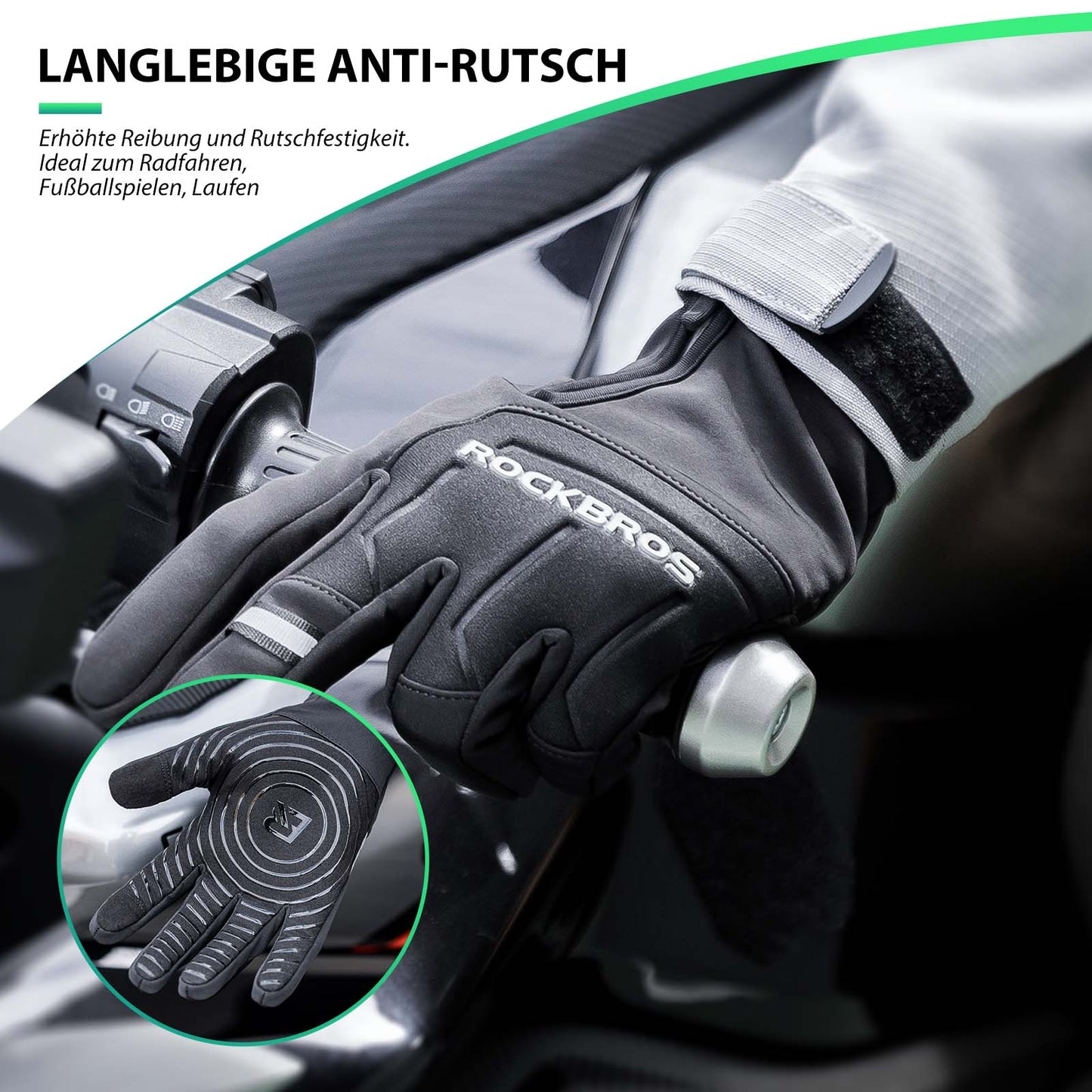 Guantes de ciclismo con pantalla táctil, cálidos guantes de invierno S-XL ROCKBROS