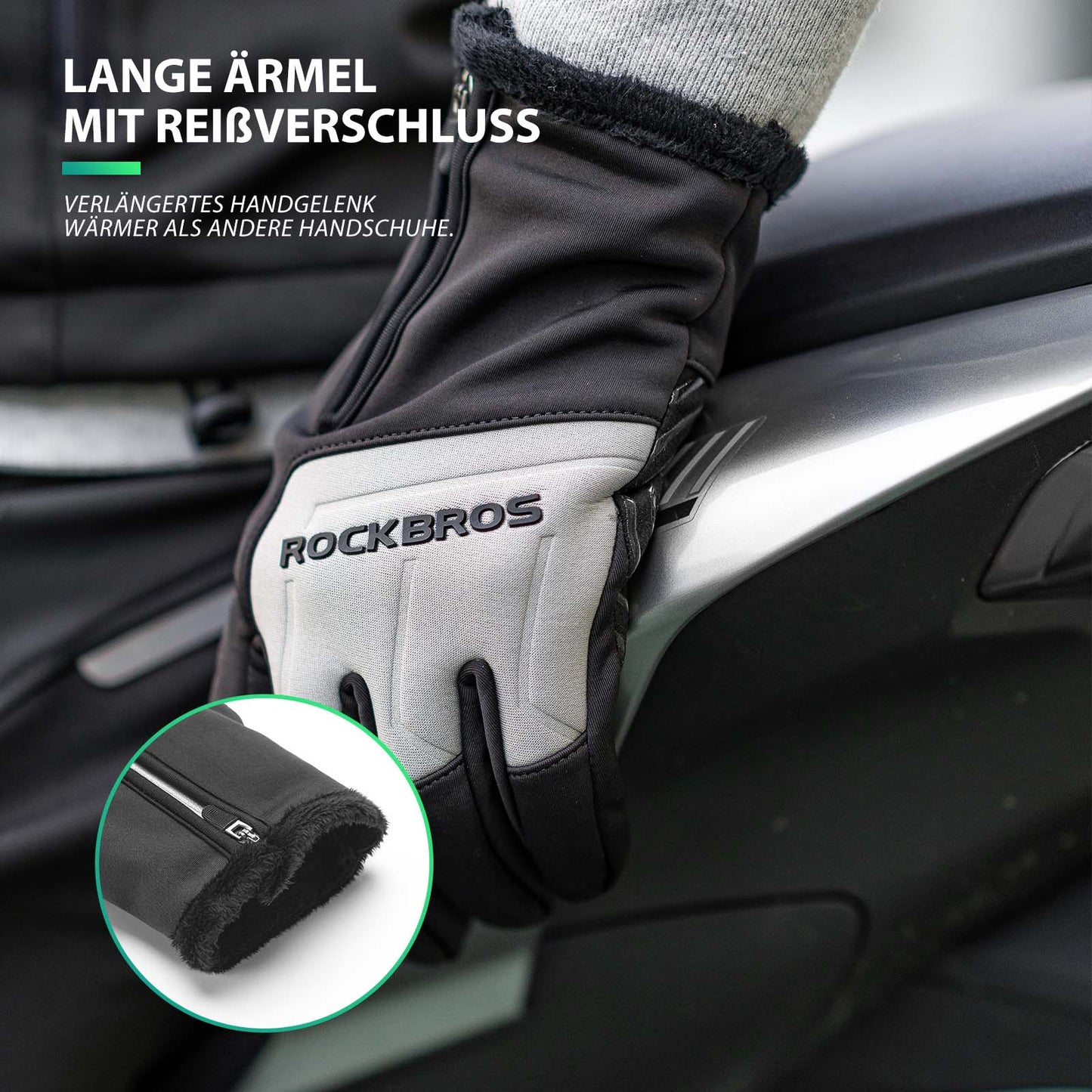 Guantes de ciclismo con pantalla táctil, cálidos guantes de invierno S-XL ROCKBROS